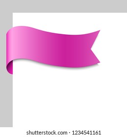 Realistic ribbon or banner on white background. Vector illustration