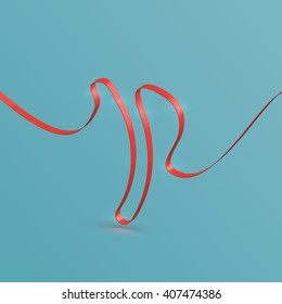 Realistic ribbon character from a typeset, vector