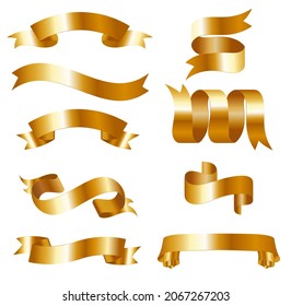 Realistic ribbon collection isolated. Vector elegance wave decoration elements with scroll shape. For greeting cards and invitations of the wedding, birthday, Valentine's Day, mother's day.