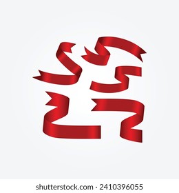 Realistic Ribbon Design Vector Set