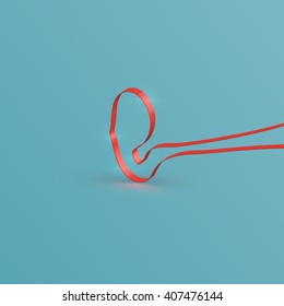 Realistic ribbon font from a typeset, vector