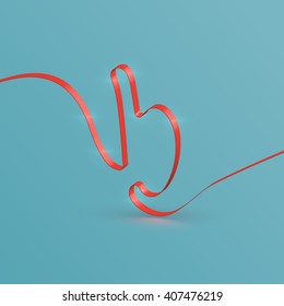 Realistic ribbon font from a typeset, vector