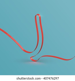 Realistic ribbon font from a typeset, vector