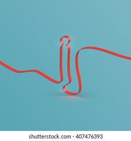 Realistic ribbon font from a typeset, vector