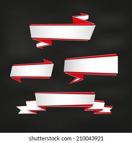 A realistic ribbon red white