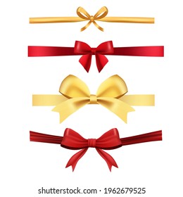Realistic ribbon set on a white background. Ribbon templates for gifts and celebrations