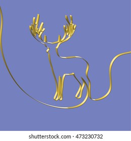 Realistic ribbon shapes an animal, vector illustration