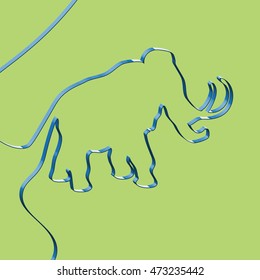 Realistic ribbon shapes an animal, vector illustration