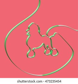 Realistic ribbon shapes an animal, vector illustration