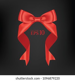 Realistic ribbons on black for decoration.