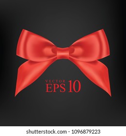 Realistic ribbons on black for decoration.