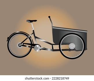 realistic rickshaw bike vector illustration