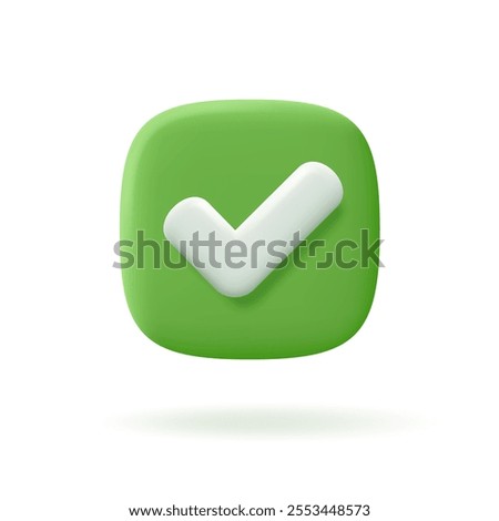 Realistic right check mark, affirmation concept. Vector illustration.
