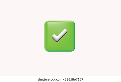 Realistic Right And Wrong 3D Button. Checkmark icons. Vector illustration