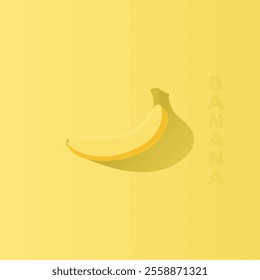 Realistic ripe banana. Fresh yellow fruit for healthy eating, organic food adverts design