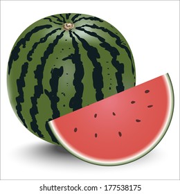 Realistic ripe watermelon