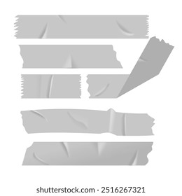 Clipart de Vector blanco de textura de cinta de papel de enmascaramiento realista . Tira de papel pegajosa.