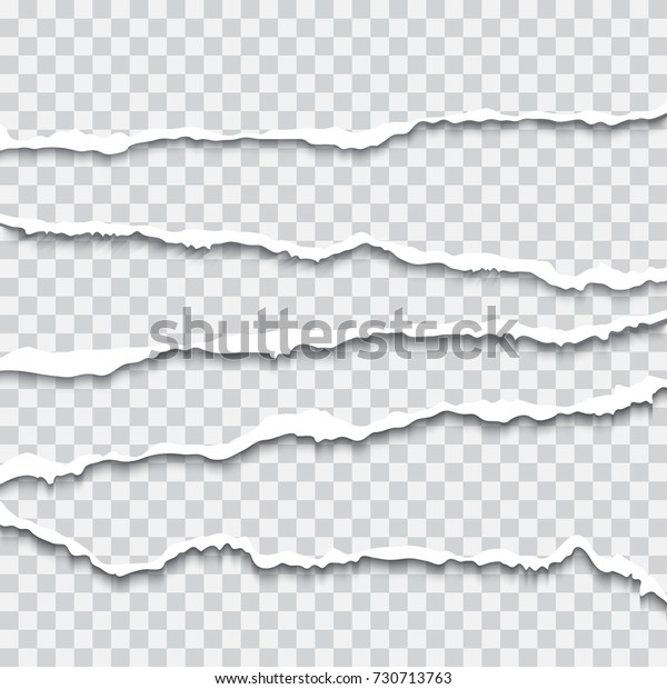 Realistic ripped\
paper shadow vector illustration isolated on transparent\
background. Design element for advertising and promotional message,\
web banner, header, dividers and\
flyer