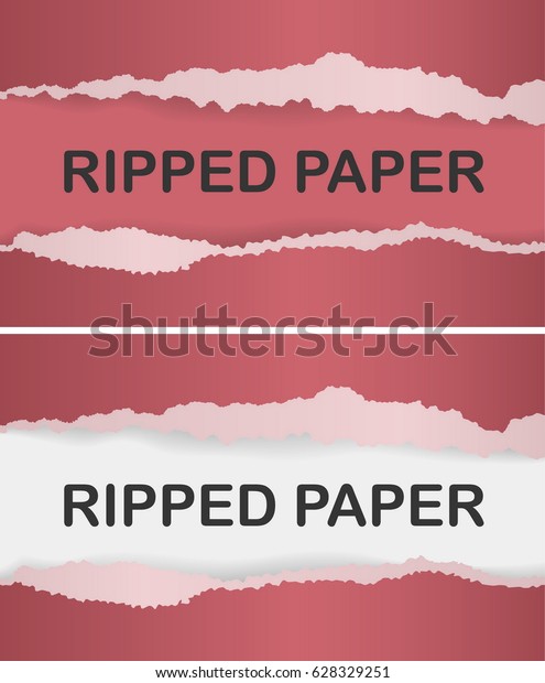 Realistic ripped red paper with shadow. Web\
banner. Element for advertising and promotional message in red\
colors. Torn paper, red\
color.