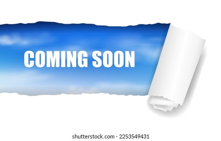 Realistic Ripped White Paper Banner Design With Gradient Mesh, Vector Illustration