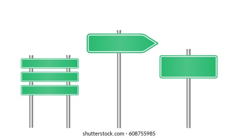 Realistic Road Sign Set . Road Sign Template For Text. 