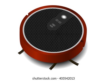realistic robotic vacuum cleaner with a brush