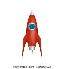 Realistic rocket isolated on transparent background. Vector illustration. Eps 10.
