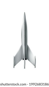 Realistic rocket model on white background vector illustration