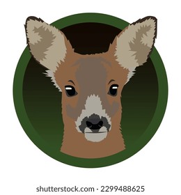 Realistic roe deer head vector illustration