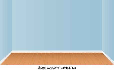 Interior de habitación realista con suelo de madera ilustración de diseño vectorial