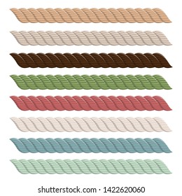 Realistic rope collection vector design illustration isolated on white background
