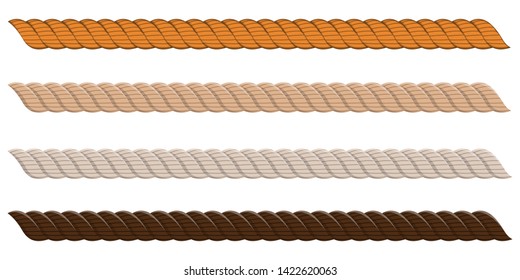 Realistic rope collection vector design illustration isolated on white background