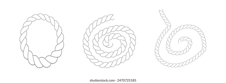 Ilustración vectorial de cuerda realista con un diseño de fondo blanco eps 10