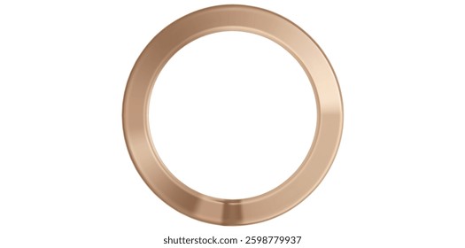 Realistic Rose Gold Metal Ring Vector Illustration.	