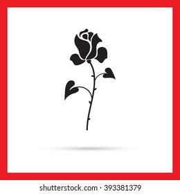 Realistic rose icon