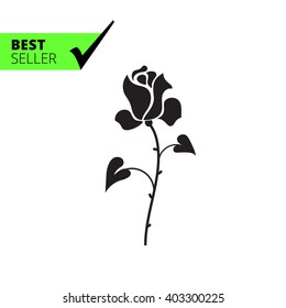 Realistic rose icon