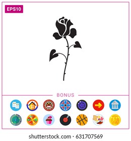 Realistic rose icon