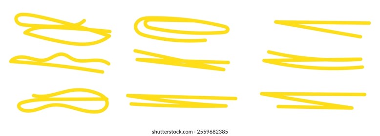 Realistic Rough Black Marker Brush Ink Line Stroke Set Isolated Collection. Grunge Paper Texture. 333