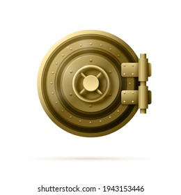 Realistic round banking door. Vector illustration.