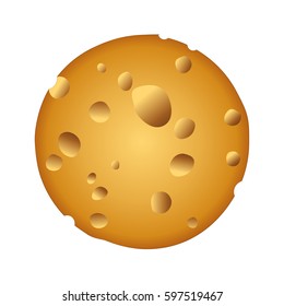 Realistic round cheese on white background