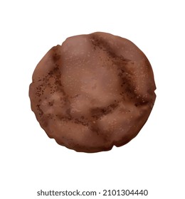 Realistic round chocolate cookie on white background vector illustration