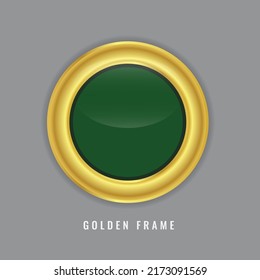 Realistic round or circle golden border frame