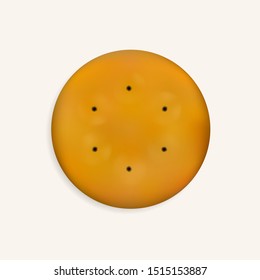 Realistic round cookie isolated on a white background. Vector eps10 illustration.