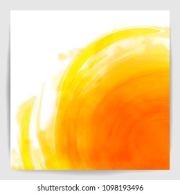 Realistic round light fire flame swirl. Watercolor fire vortex. The circle fire on white background. Watercolor painting, illustration design.