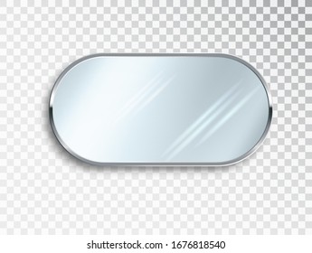 Realistic round mirrors isolated with blurry reflection. Reflecting glass surfaces isolated. Mirror frames or mirror decor interior vector realistic illustration.