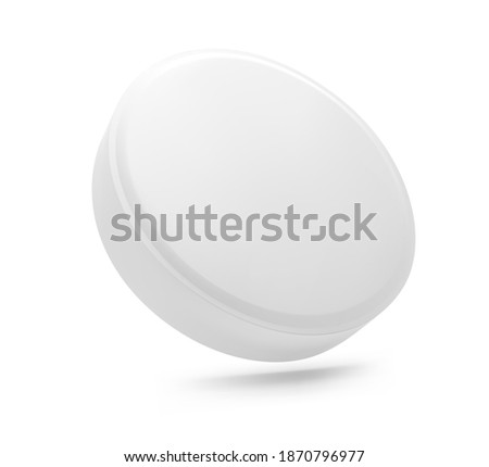 Realistic round pill isolated on white background. Vector illustration. Can be used for medical and cosmetic. EPS10.	