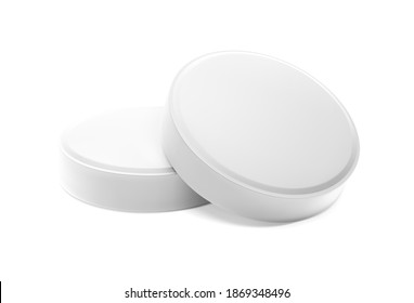 Realistic round pills isolated on white background. Vector illustration. Can be used for medical and cosmetic. EPS10.	