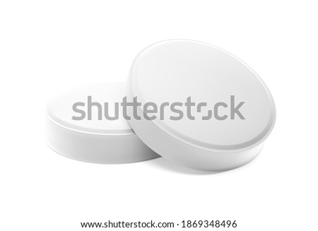 Realistic round pills isolated on white background. Vector illustration. Can be used for medical and cosmetic. EPS10.	