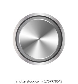 Realistic round relay. Metal button that is spinning isolated on a white background. Vector.