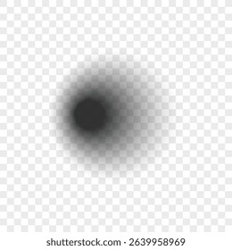 Realistic round shadow. Square transparent surface shades, floor oval and circle blurry edges shadows vector isolated template. Template shadow soft, realistic shape shade illustration